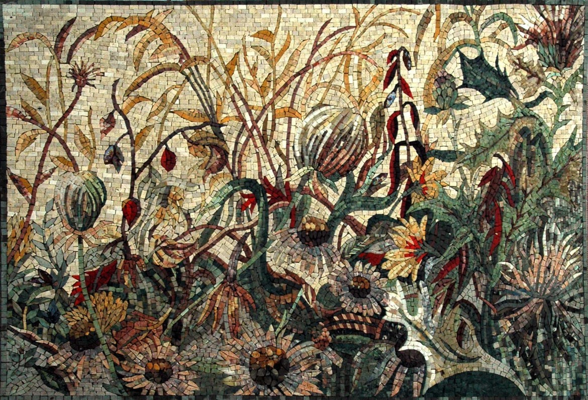 цветы мозаика